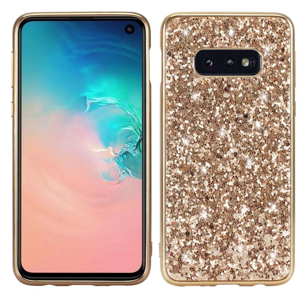 Glitter Powder Shockproof TPU Protective Case for Galaxy S10 (Gold)
