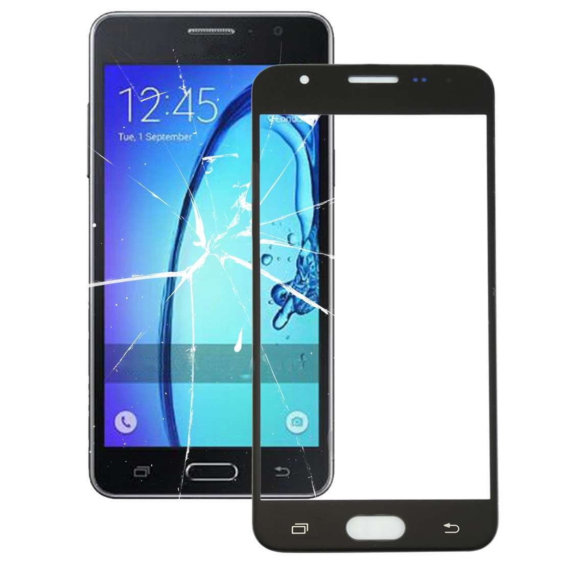For Galaxy On5 / G550 Front Screen Outer Glass Lens (Black)