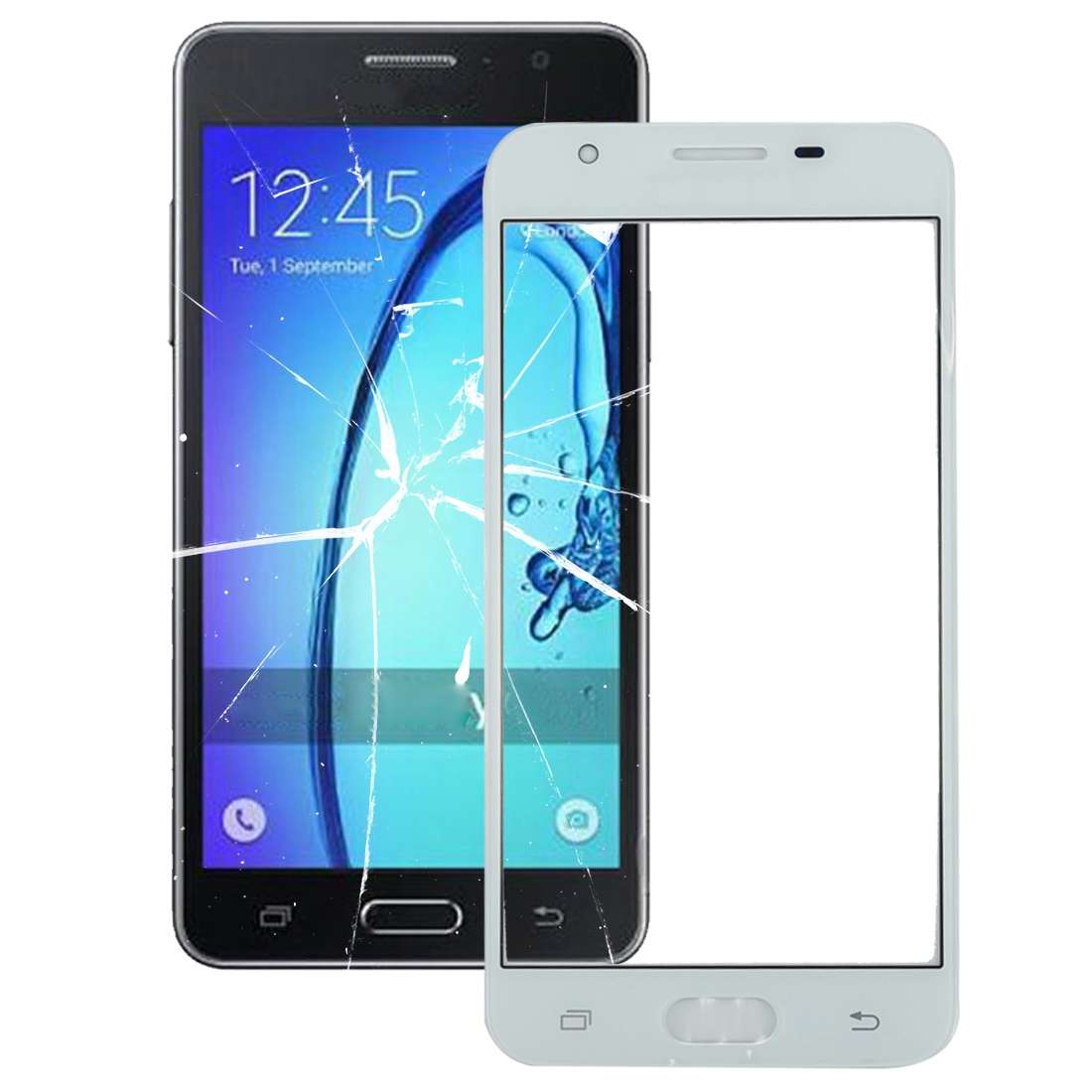 For Galaxy On5 / G550 Front Screen Outer Glass Lens (Black)