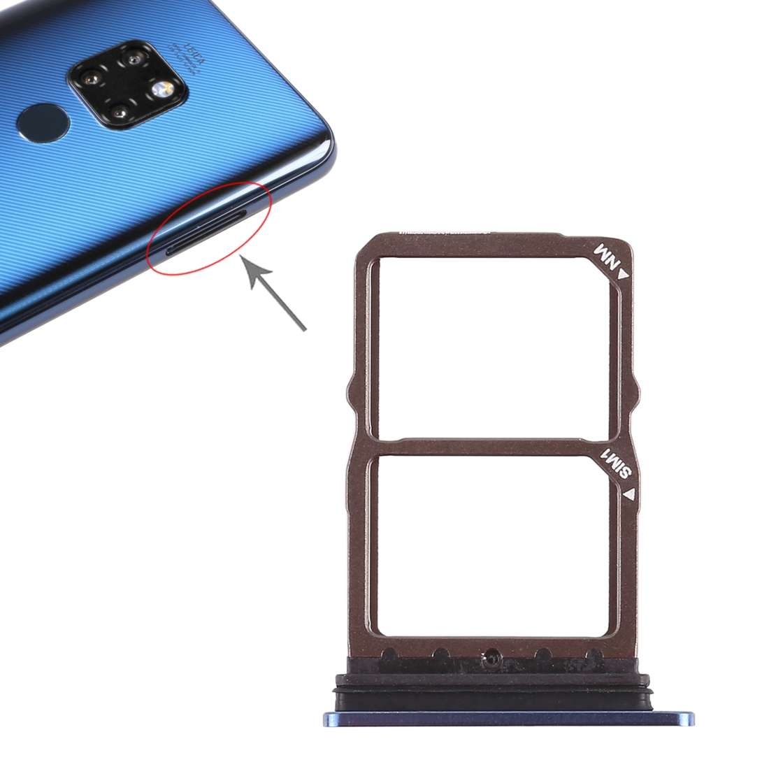 2 x SIM Card Tray for Huawei Mate 20 (Black)