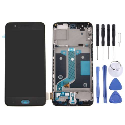 For OnePlus 5 Digitizer Full Assembly with Frame OEM LCD Screen (Black)