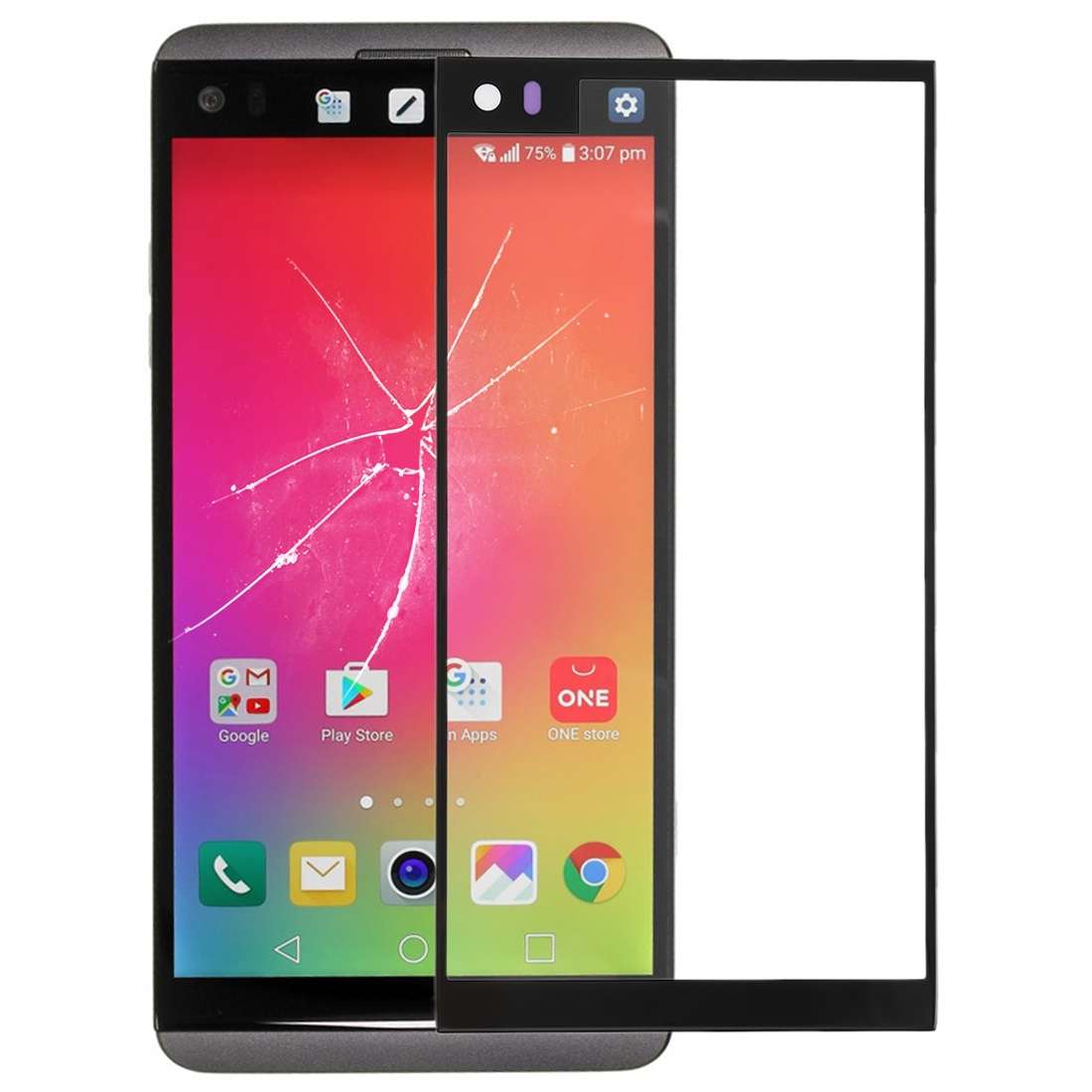 Front Screen Outer Glass Lens for LG V20 VS995 VS996 LS997 H910(Black)