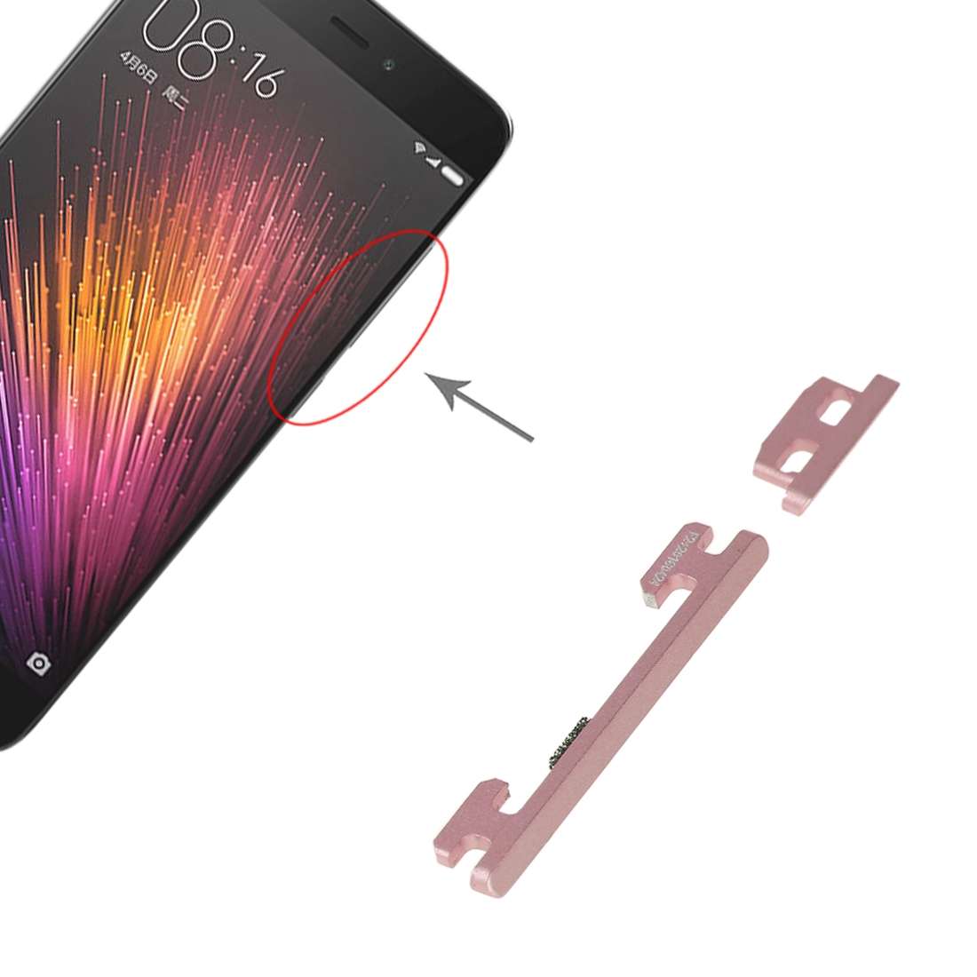 Power Button and Volume Control Button for Xiaomi Mi 5(Grey)