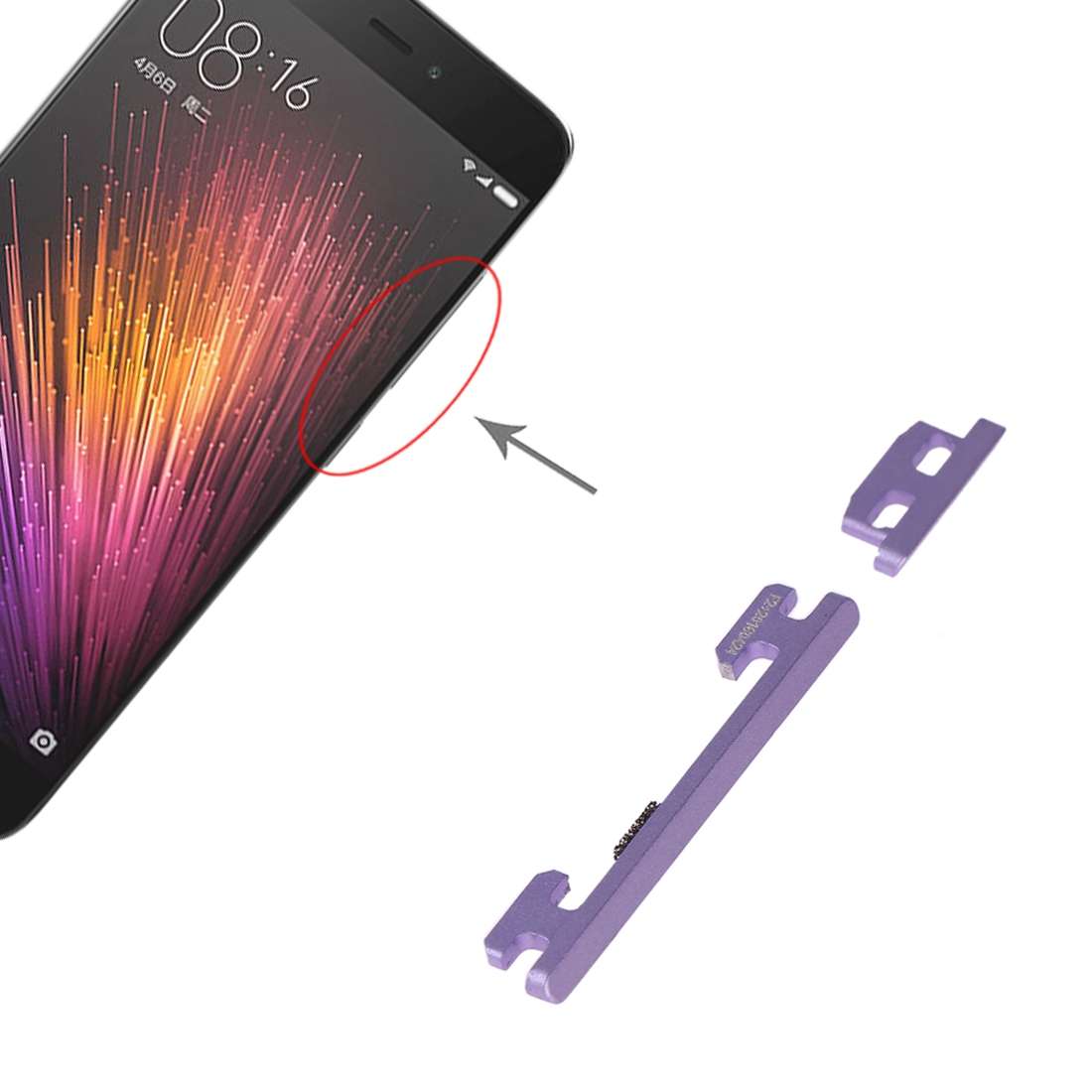 Power Button and Volume Control Button for Xiaomi Mi 5(Grey)
