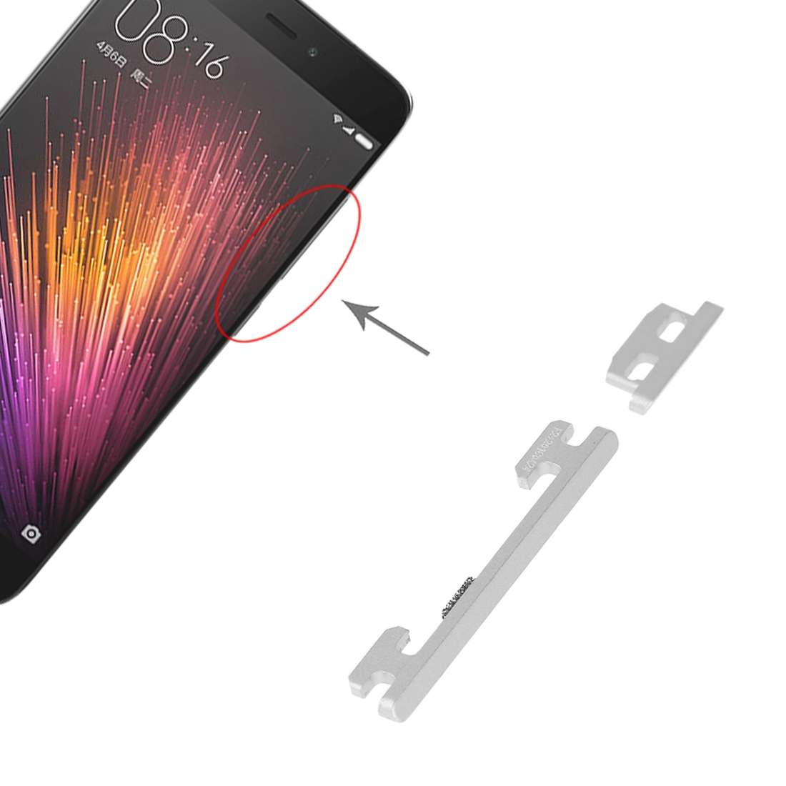 Power Button and Volume Control Button for Xiaomi Mi 5(Grey)