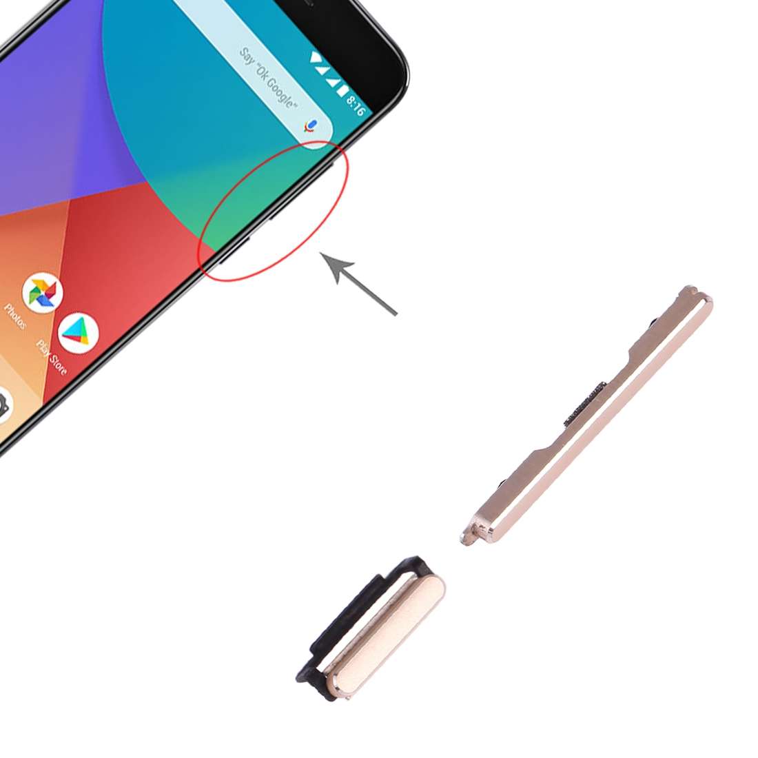 Power Button and Volume Control Button for Xiaomi Mi 5X / A1(Black)