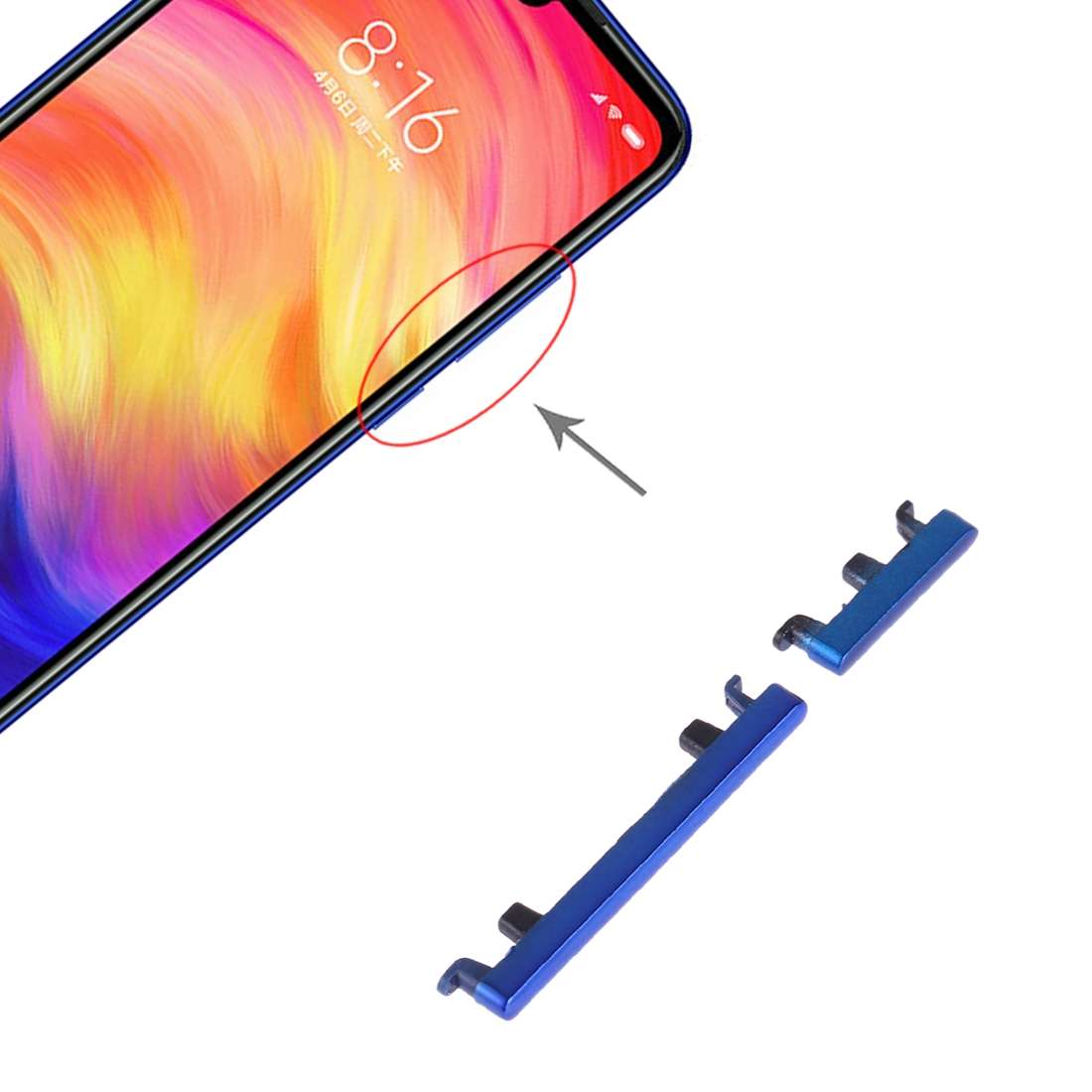 Power Button and Volume Control Button for Xiaomi Redmi Note 7 Pro / Redmi Note 7(Black)