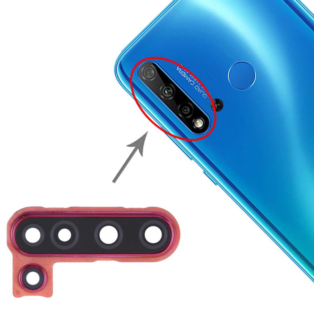 For Huawei Nova 5i Camera Lens Cover (Black)