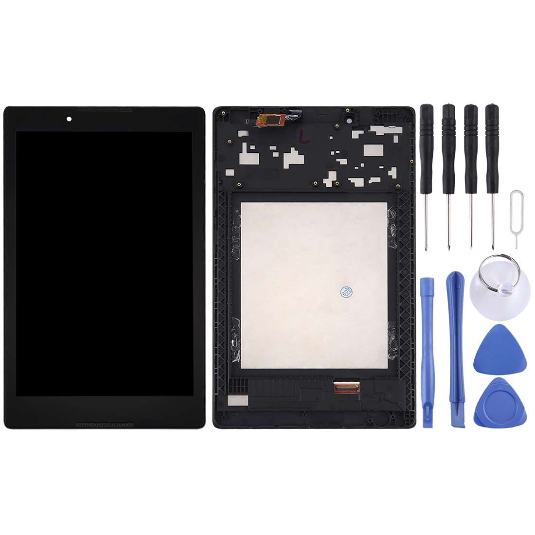 OEM LCD Screen for Lenovo A8-50 Tablet with Digitizer Full Assembly with Frame (Black)