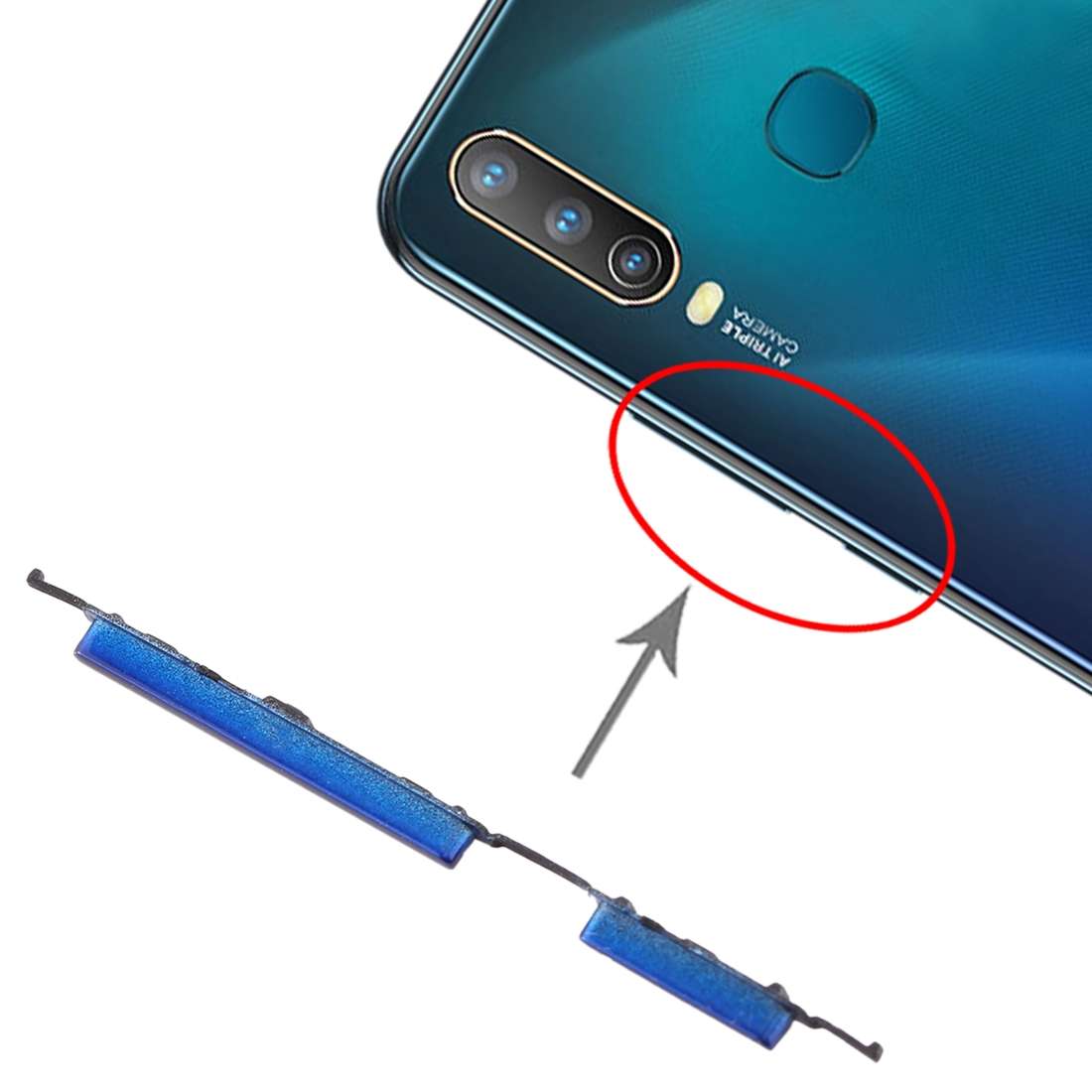 For vivo Y3 Side Keys (Black)