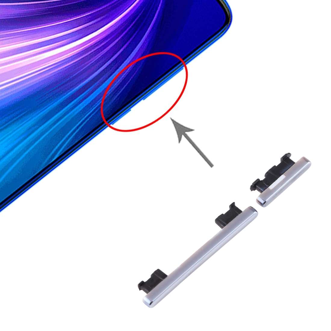 Power Button and Volume Control Button for Xiaomi Redmi Note 8 Pro(Black)