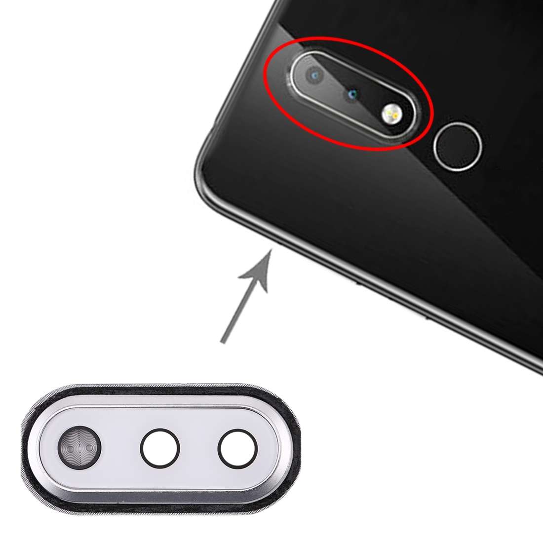 Camera Lens Cover for Nokia X6(Black)