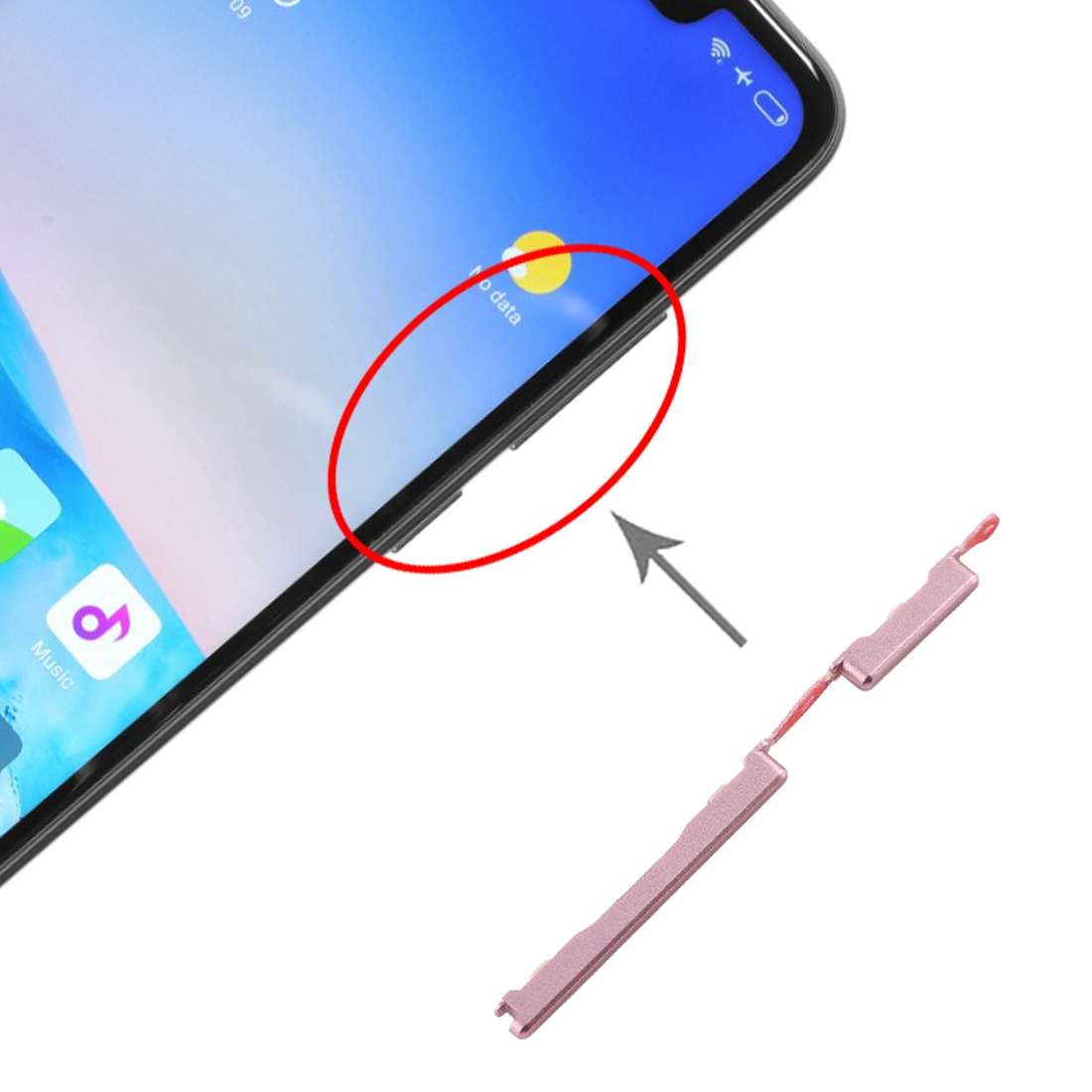 Side Keys for Xiaomi Redmi Note 6 Pro(Black)
