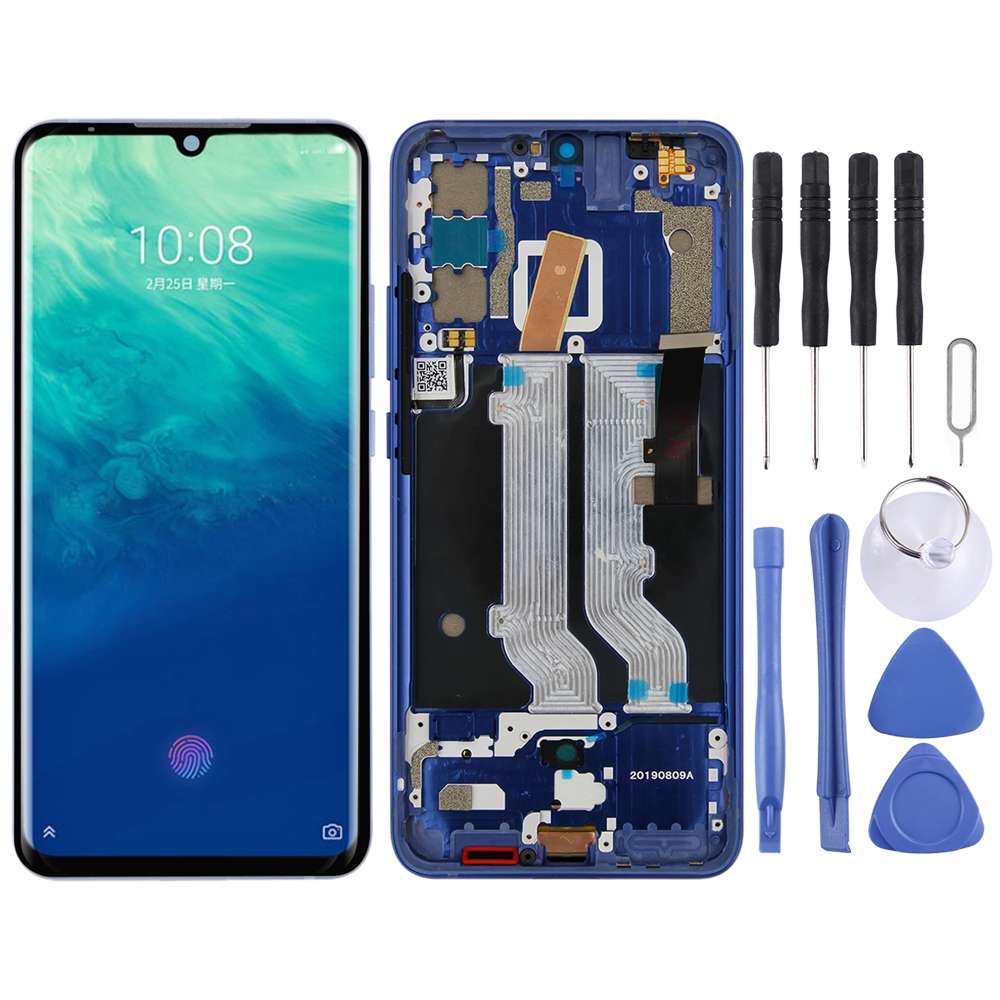 AMOLED Material LCD Screen and Digitizer Full Assembly with Frame for ZTE Axon 10 Pro (4G Version...