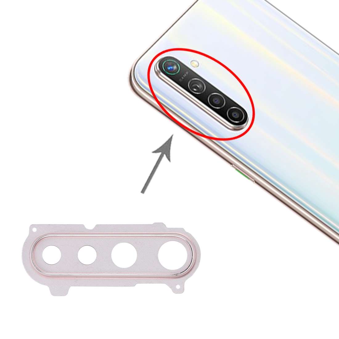 For OPPO K5 Camera Lens Cover (Silver)