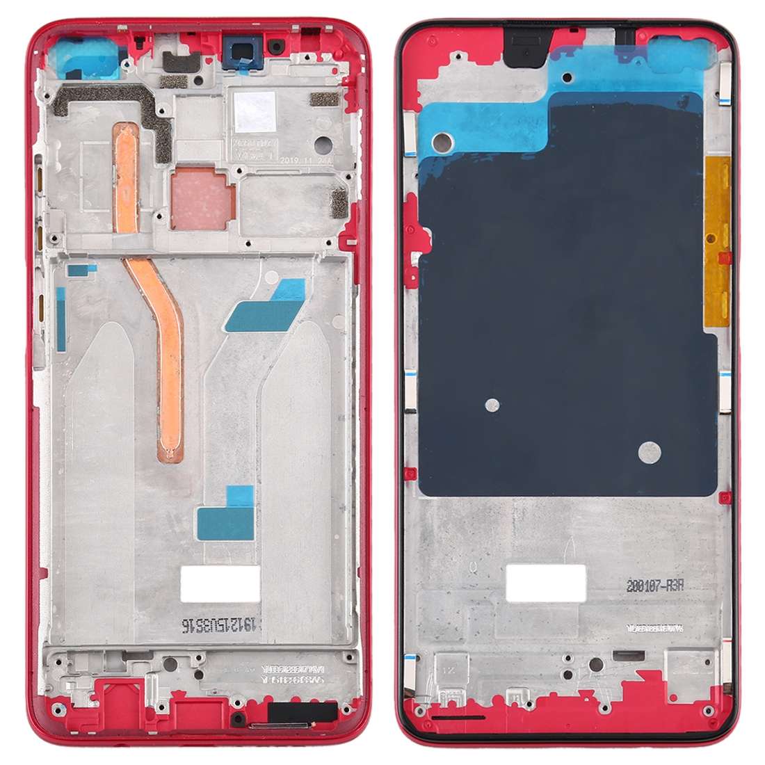 Front Housing LCD Frame Bezel Plate for Xiaomi Redmi K30, 4G Version(Red)