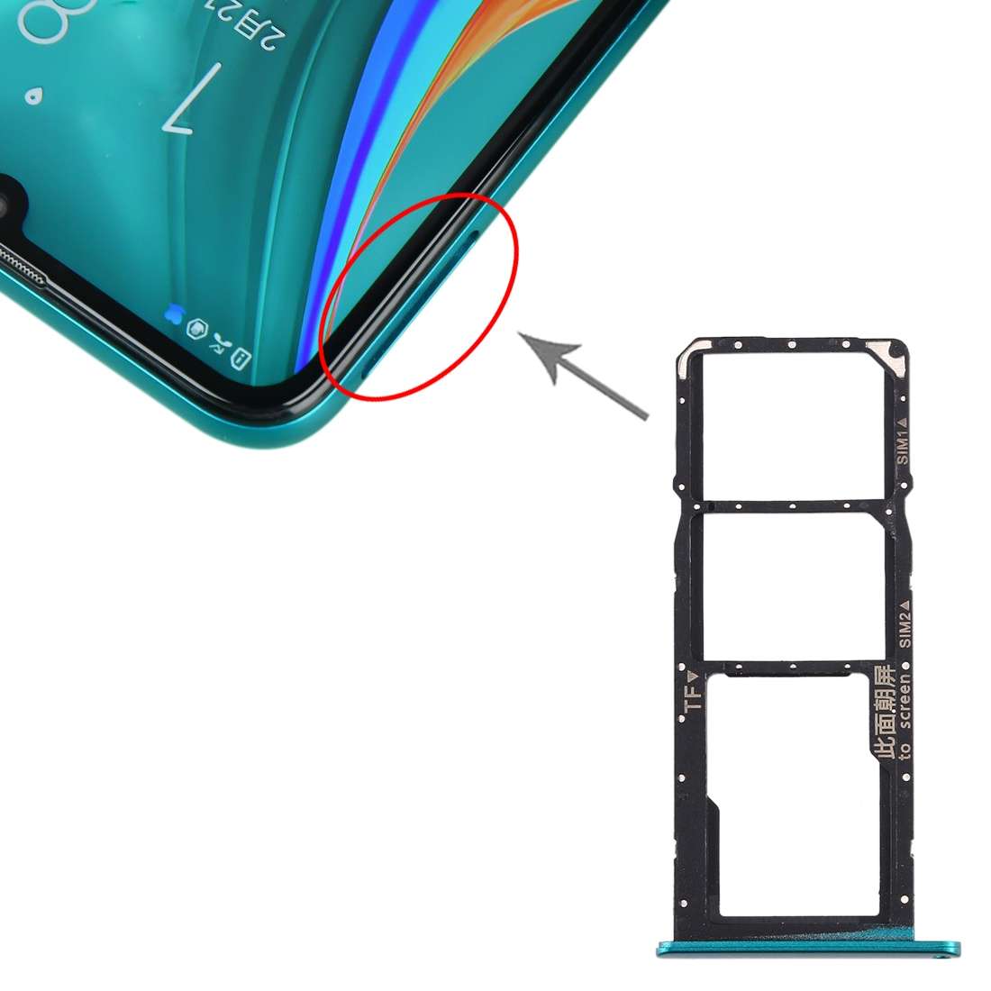 SIM Card Tray + SIM Card Tray + Micro SD Card Tray for Huawei Enjoy 10e / Honor Play 9A (Black)