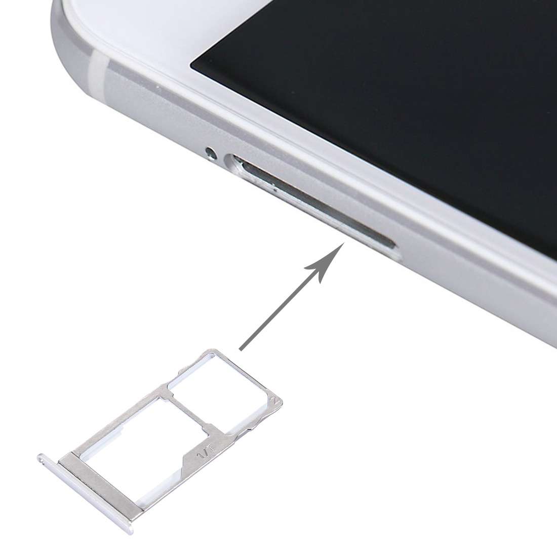 For Meizu Pro 5 SIM + SIM / Micro SD Card Tray (Silver)
