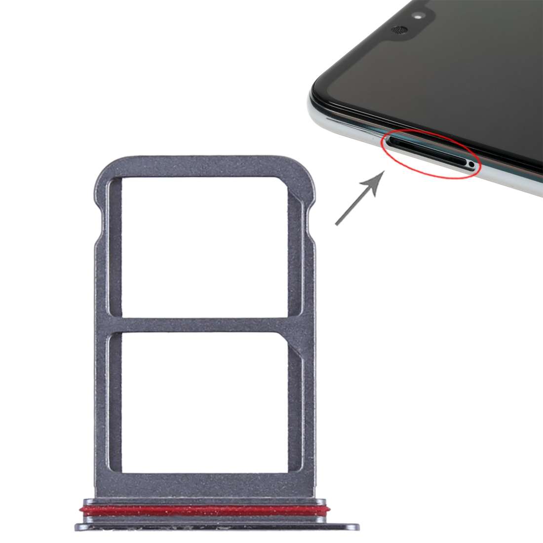 SIM Card Tray + SIM Card Tray for Huawei P20 Pro (Black)