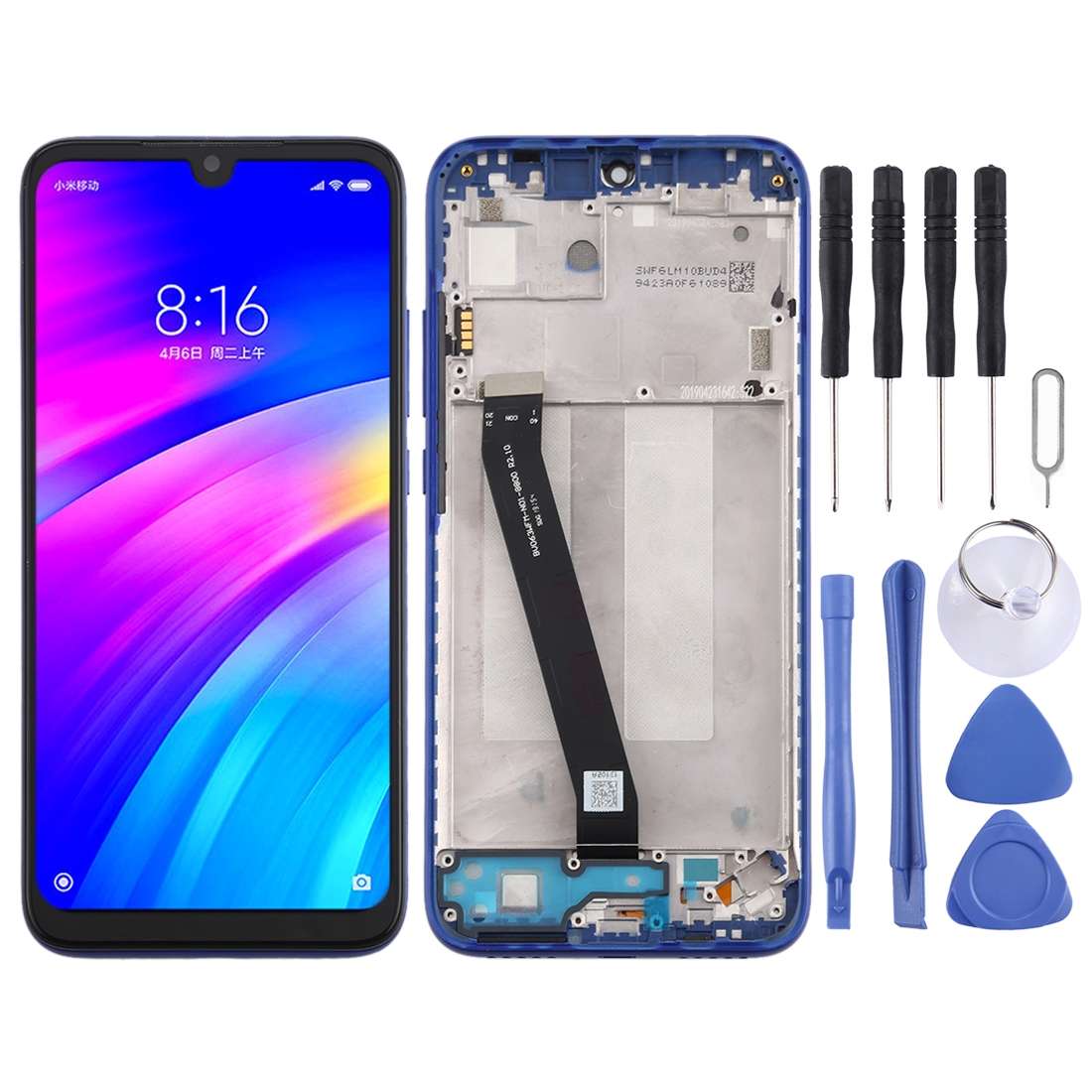 TFT LCD Screen for Xiaomi Redmi 7 Digitizer Full Assembly with Frame(Black)