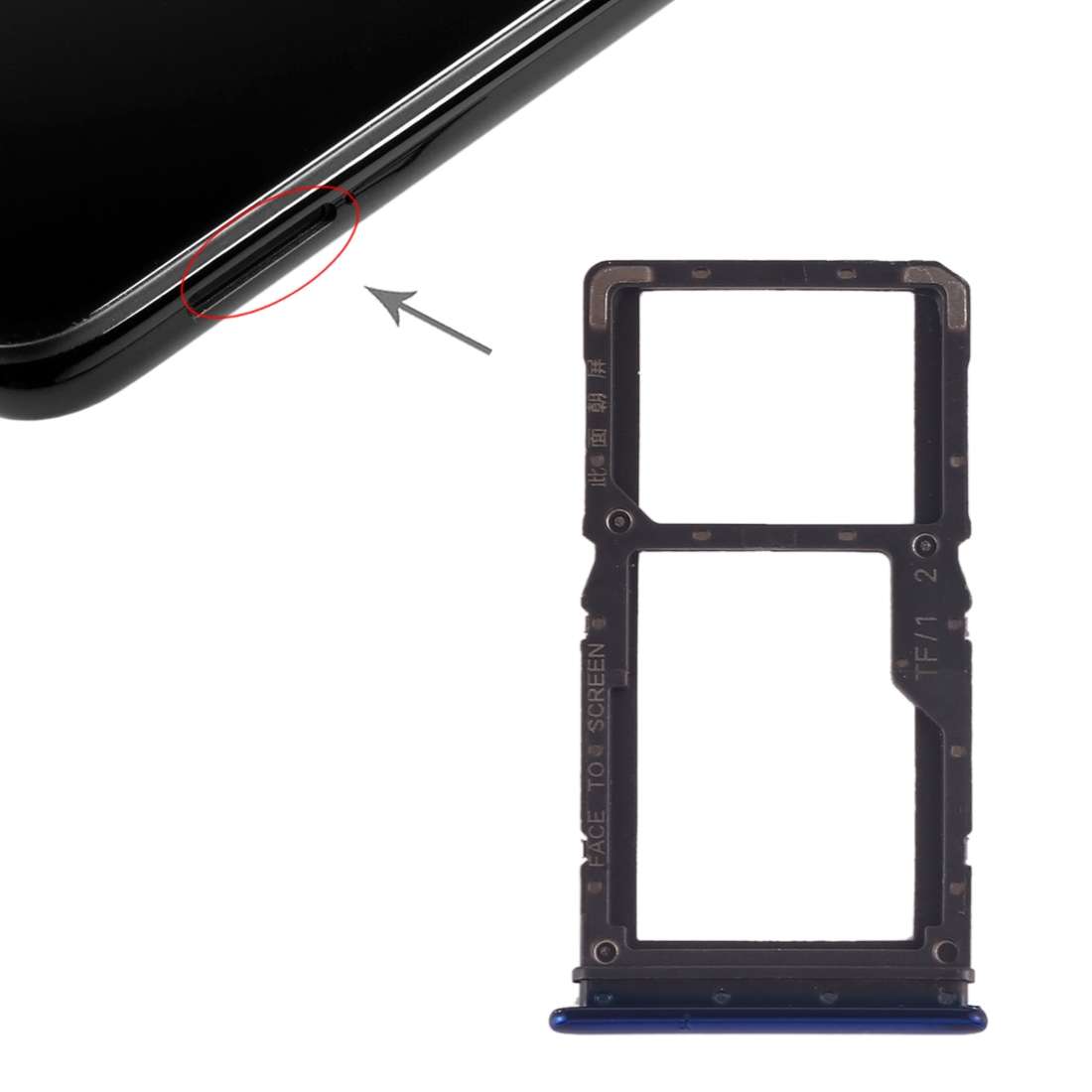 SIM Card Tray + SIM Card Tray / Micro SD Card Tray for Xiaomi Redmi Note 7 / Redmi Note 7 Pro(Black)