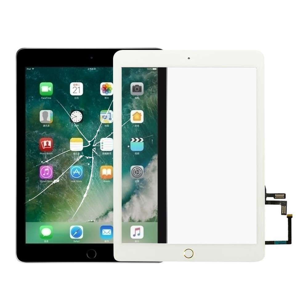 Touch Panel with Home Key Flex Cable for iPad 5 9.7 inch 2017 A1822 A1823(Black)