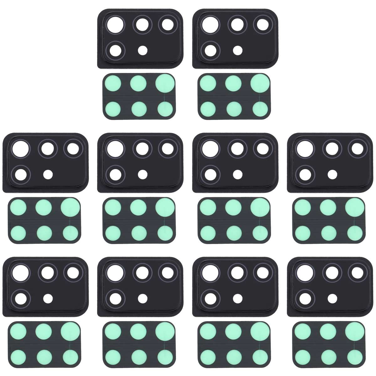 For Samsung Galaxy A51 10pcs Camera Lens Cover (Black)