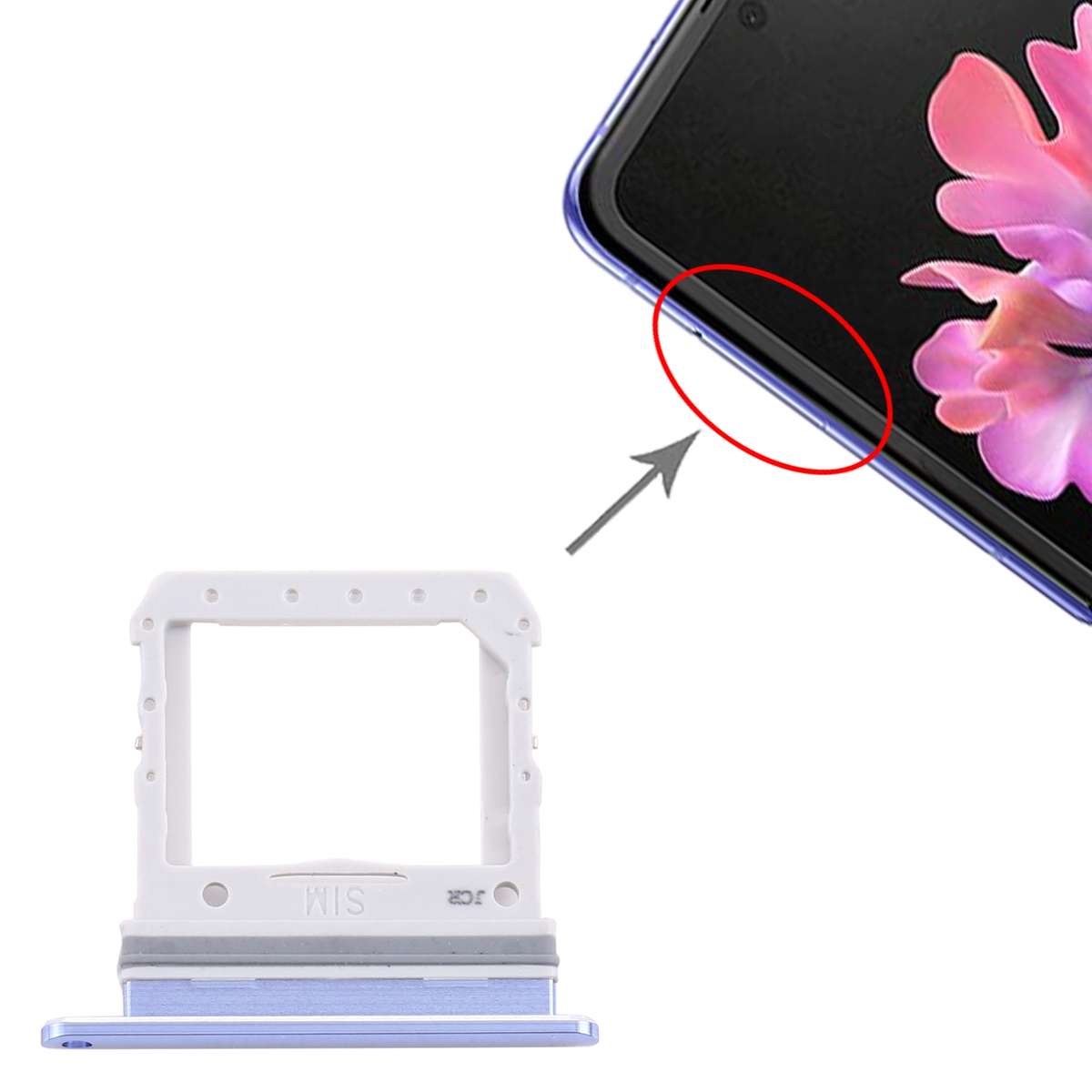 For Samsung Galaxy Z Flip SM-F700 SIM Card Tray (Black)