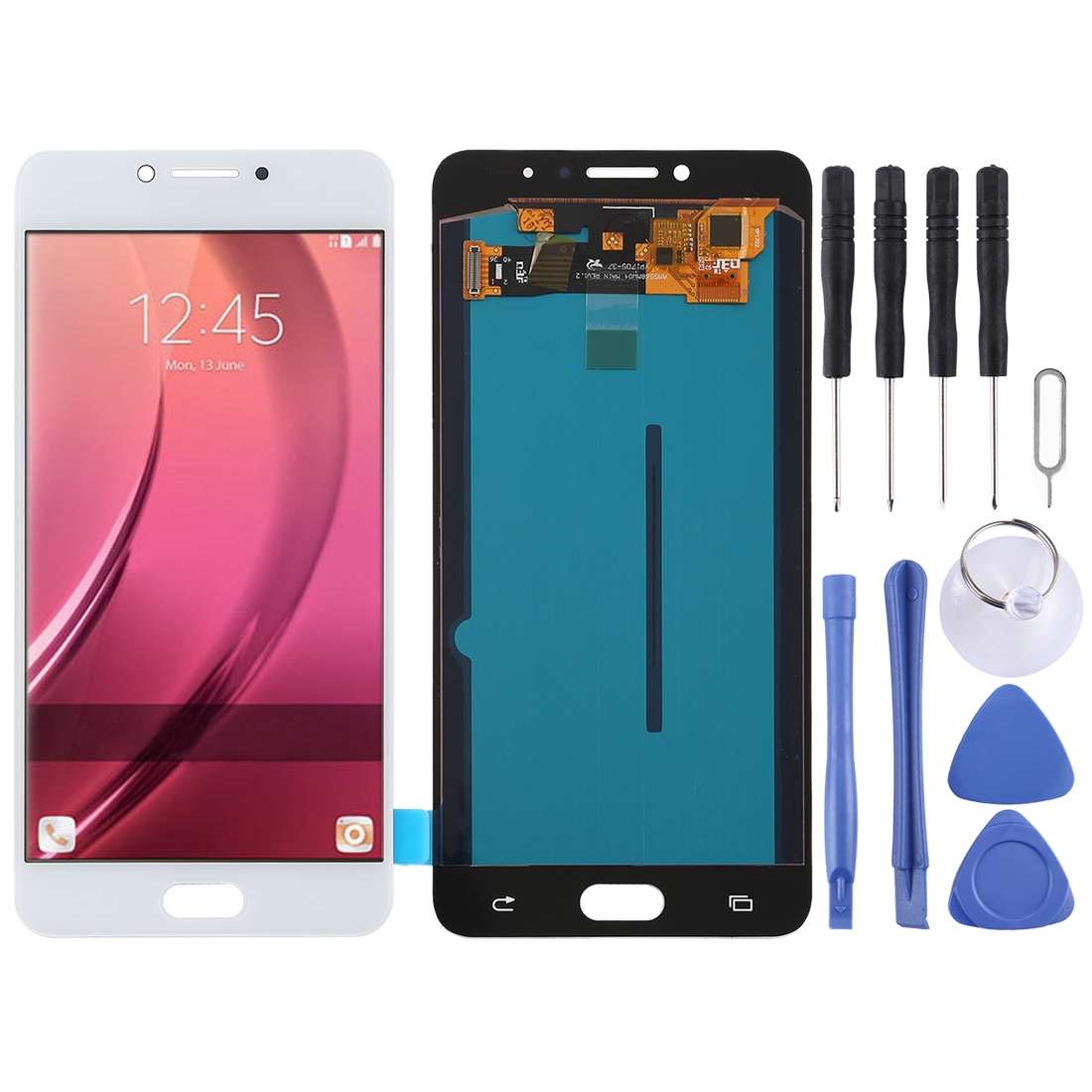 OLED LCD Screen for Galaxy C7 Pro / C7010 with Digitizer Full Assembly (Black)