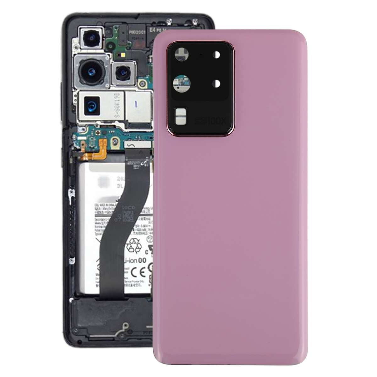 For Samsung Galaxy S20 Ultra Battery Back Cover with Camera Lens Cover (Black)