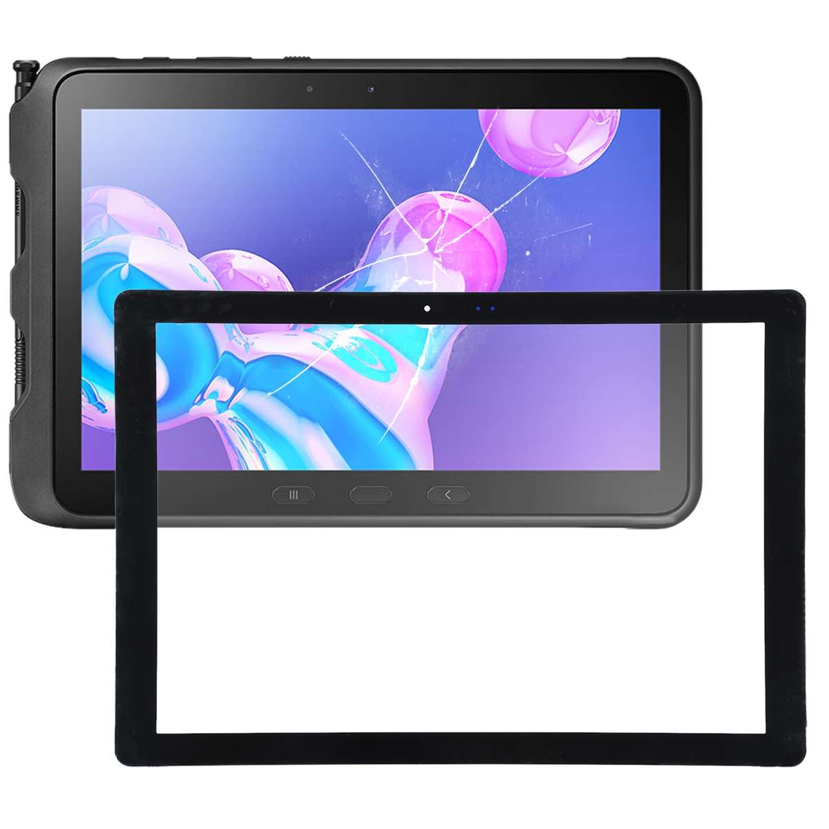 For Samsung Galaxy TabPro S SM-W700 Front Screen Outer Glass Lens (Black)