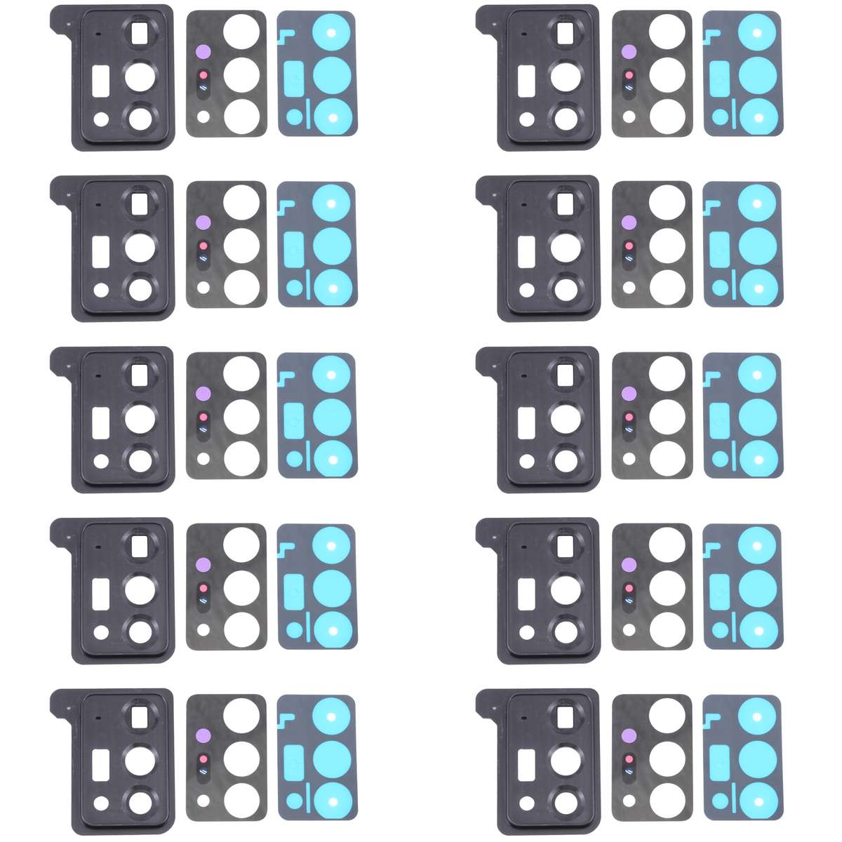 For Samsung Galaxy Note20 Ultra 5G SM-N986 10pcs Camera Lens Cover (Black)