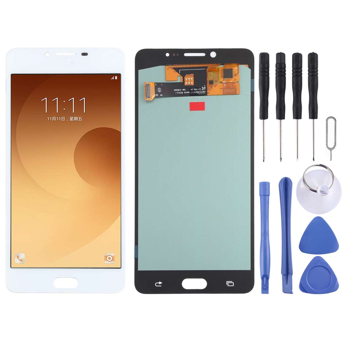 OLED Material LCD Screen and Digitizer Full Assembly for Samsung Galaxy C9 Pro SM-C9000/C900(Black)