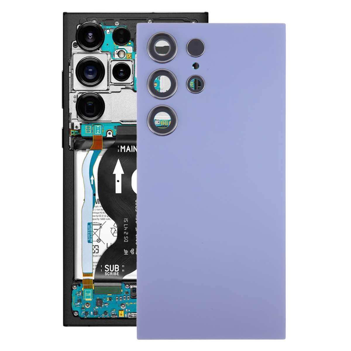 For Samsung Galaxy S24 Ultra SM-S928B OEM Battery Back Cover with Camera Lens Frame(Black)