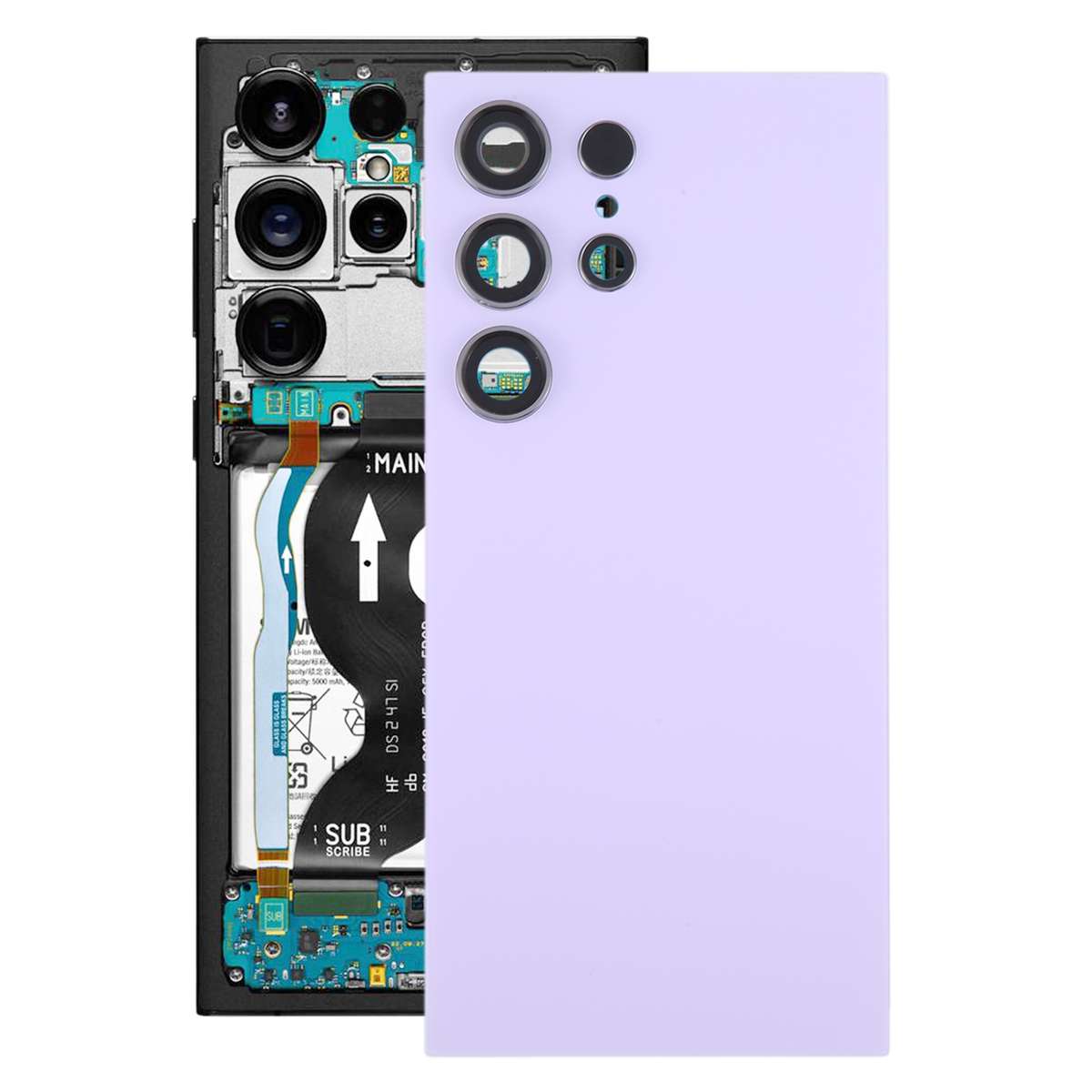 For Samsung Galaxy S24 Ultra SM-S928B OEM Battery Back Cover with Camera Lens Frame(Black)