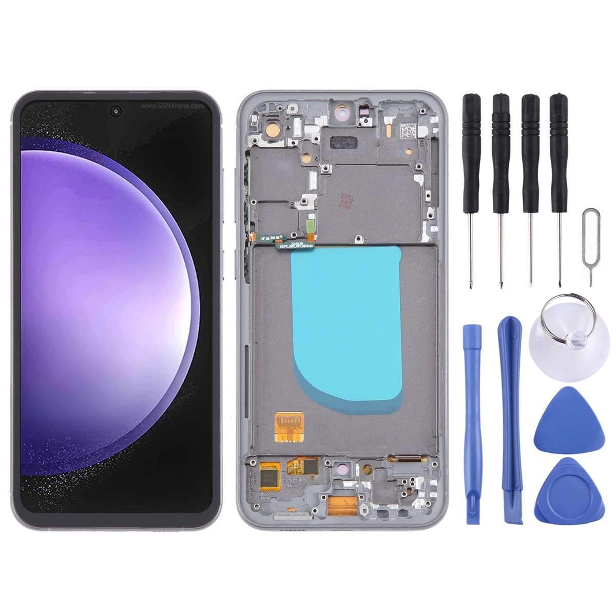 For Samsung Galaxy S23 FE SM-S711B 6.43 inch OLED LCD Screen Digitizer Full Assembly with Frame (Bla