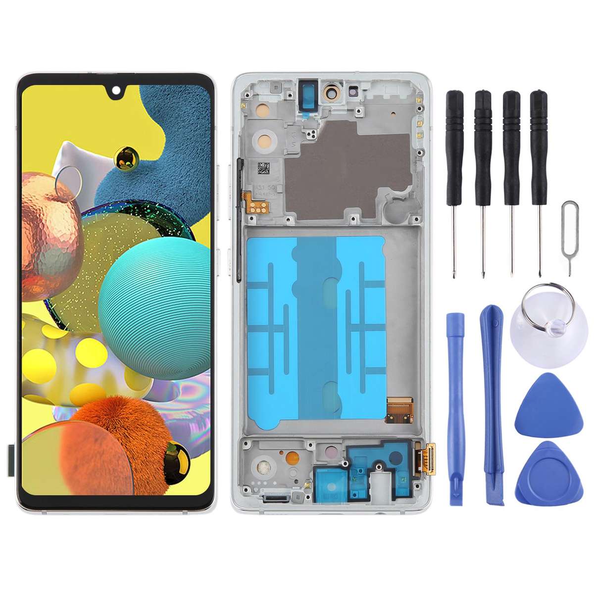 For Samsung Galaxy A51 5G SM-A516 6.36 inch OLED LCD Screen Digitizer Full Assembly with Frame (Blac