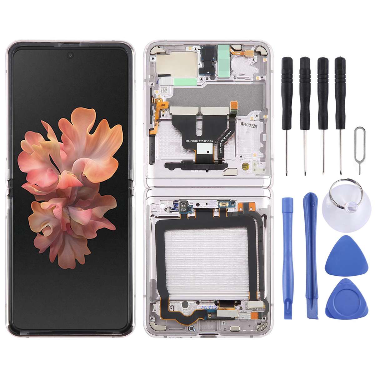 For Samsung Galaxy Z Flip 5G SM-F707 LCD Screen Digitizer Full Assembly with Frame (Pink)