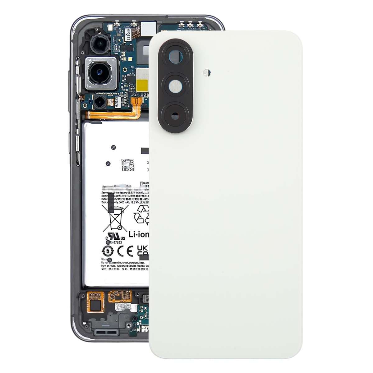 For Samsung Galaxy A56 SM-A566B OEM Battery Back Cover with Camera Lens Frame(Black)
