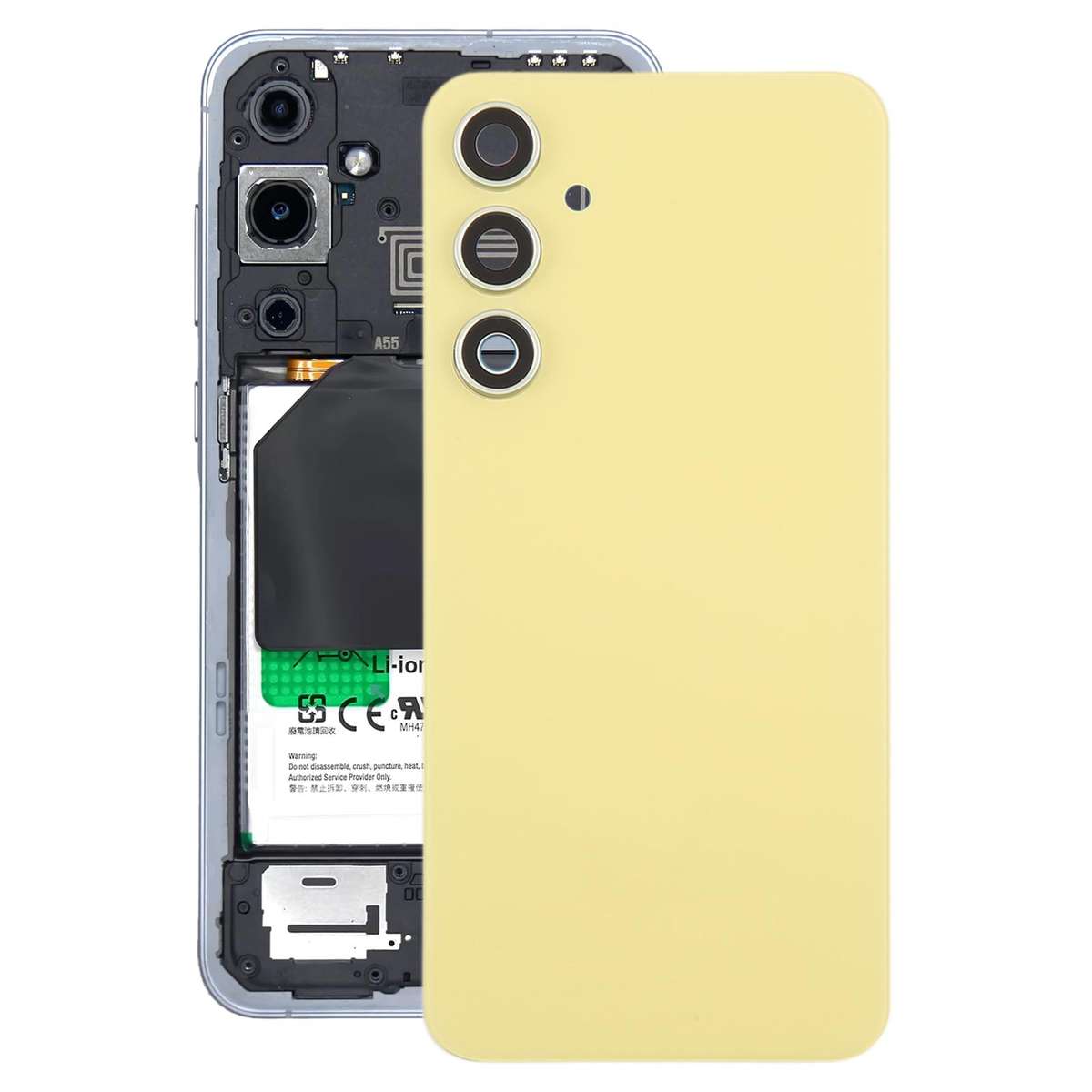 For Samsung Galaxy A55 SM-A556B OEM Battery Back Cover with Camera Lens Frame(Black)