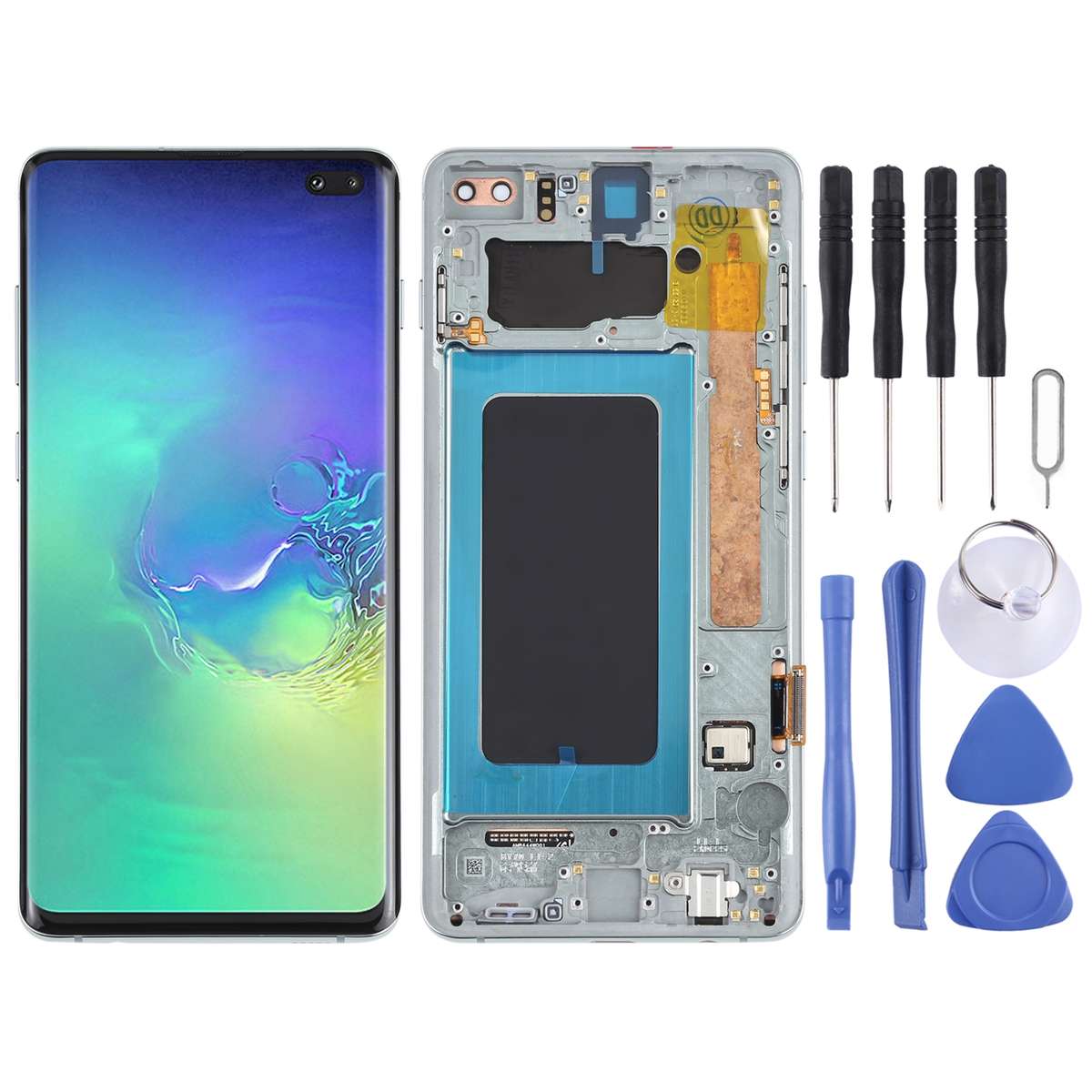 Original Super AMOLED LCD Screen for Samsung Galaxy S10+ Digitizer Full Assembly with Frame (Black)