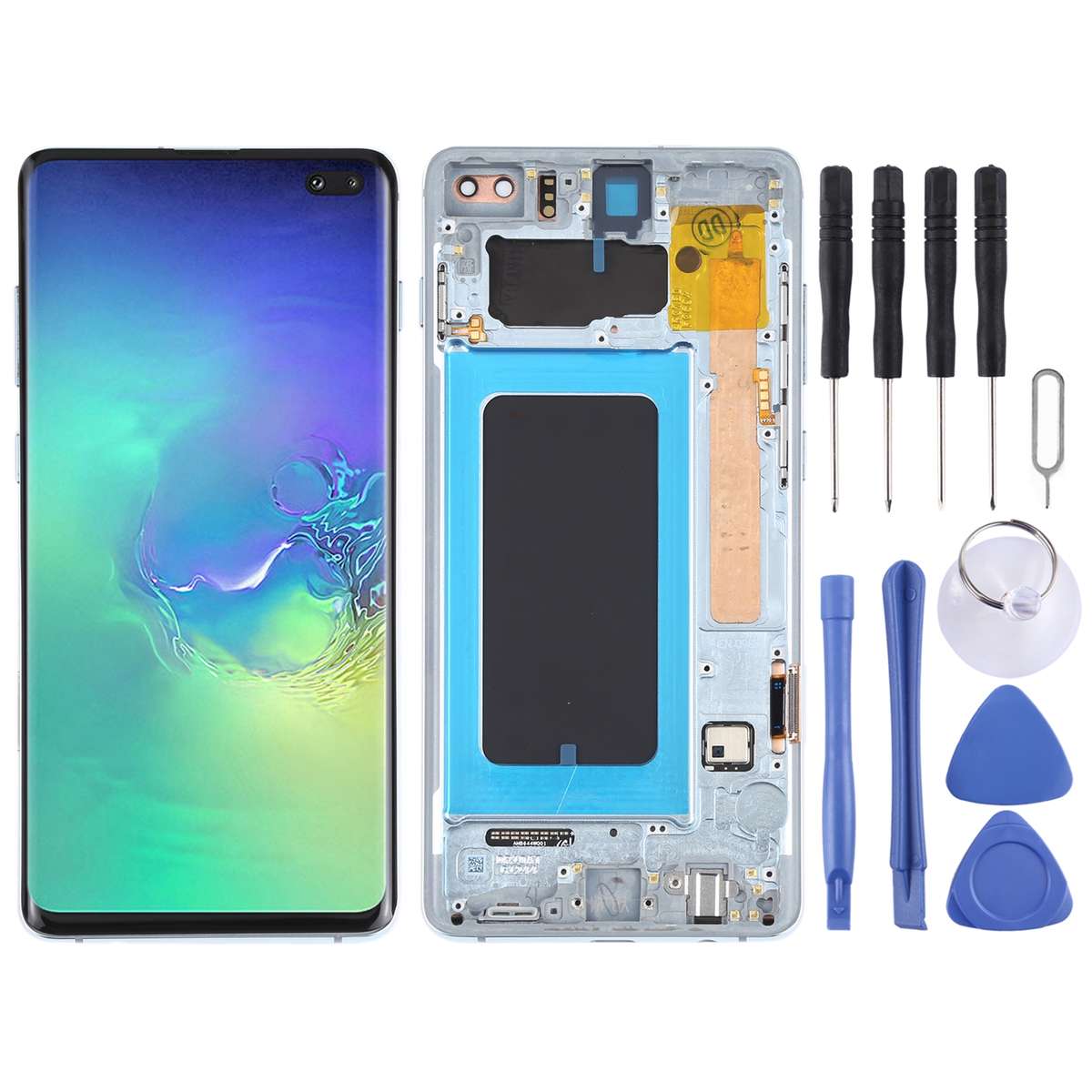 Original Super AMOLED LCD Screen for Samsung Galaxy S10+ Digitizer Full Assembly with Frame (Black)