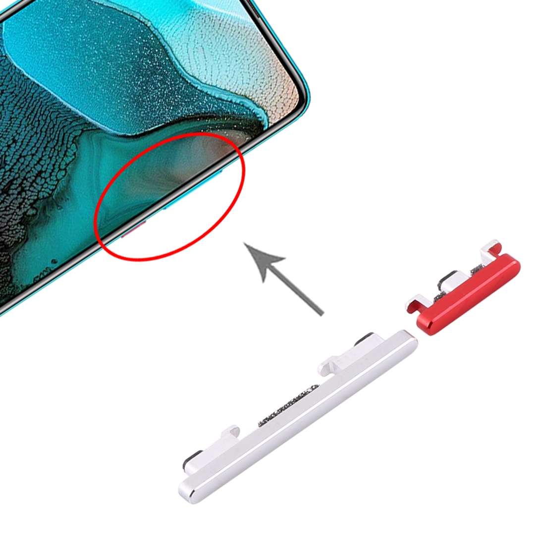 Power Button and Volume Control Button for Xiaomi Redmi K30 Pro (Green)