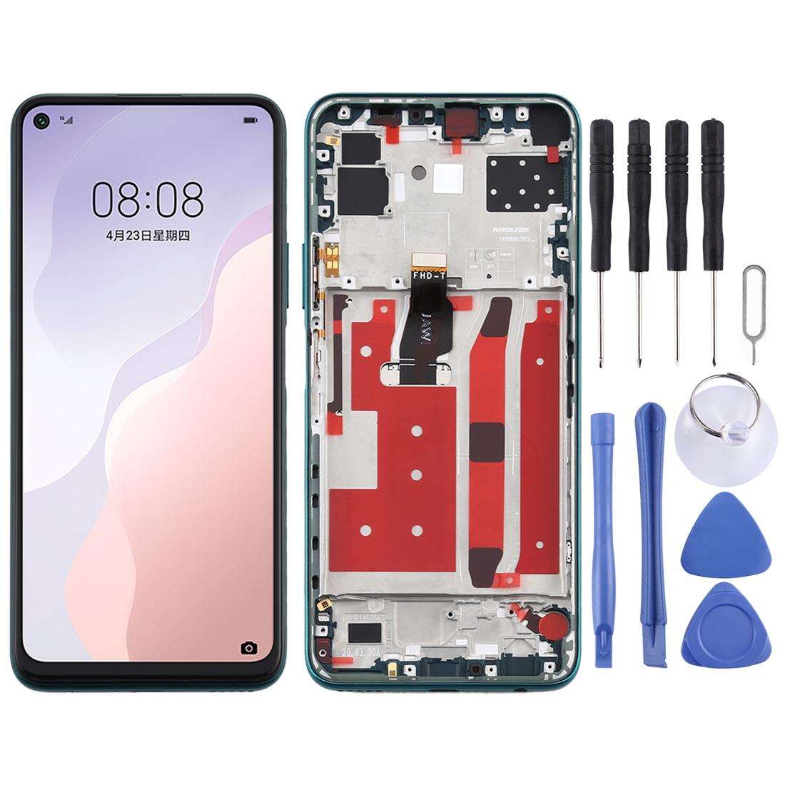 OEM LCD Screen for Huawei Nova 7 SE Digitizer Full Assembly with Frame(Black)
