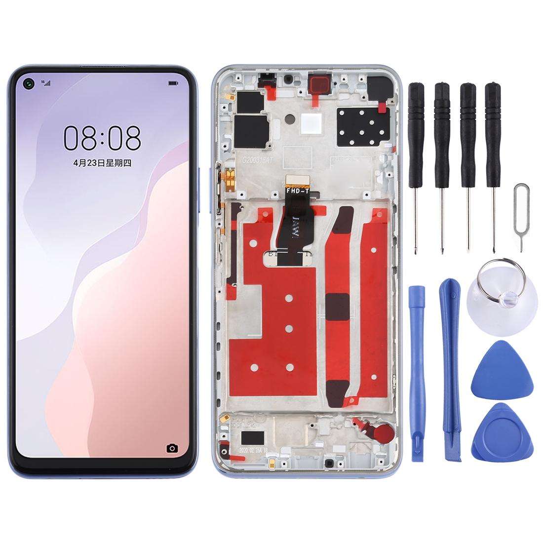 OEM LCD Screen for Huawei Nova 7 SE Digitizer Full Assembly with Frame(Black)