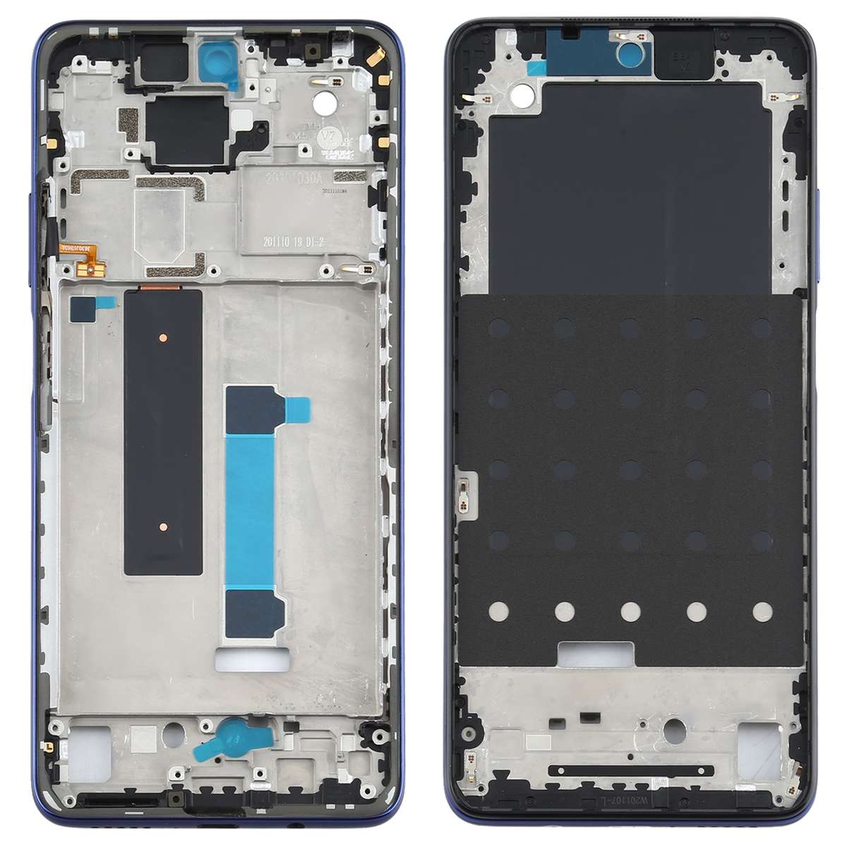 Original Front Housing LCD Frame Bezel Plate for Xiaomi Redmi Note 9 Pro 5G M2007J17C(Green Lake)