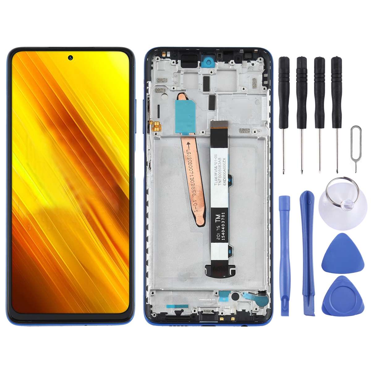 Original LCD Screen for Xiaomi Poco X3 NFC / Poco X3 Digitizer Full Assembly with Frame(Black)