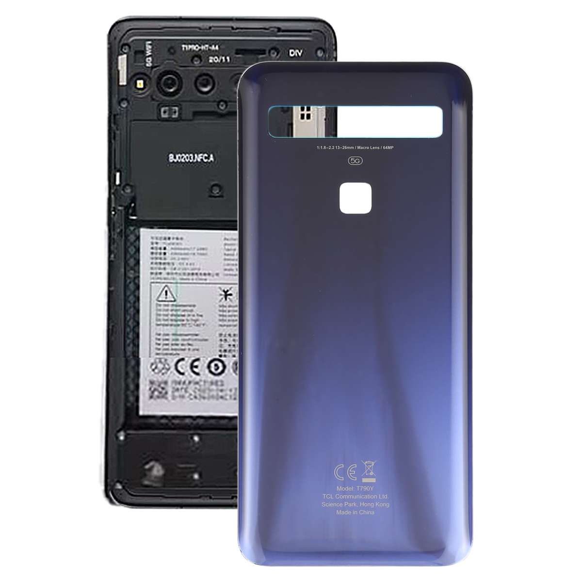 Original Battery Back Cover for TCL 10 5G T790Y T790H(Grey)