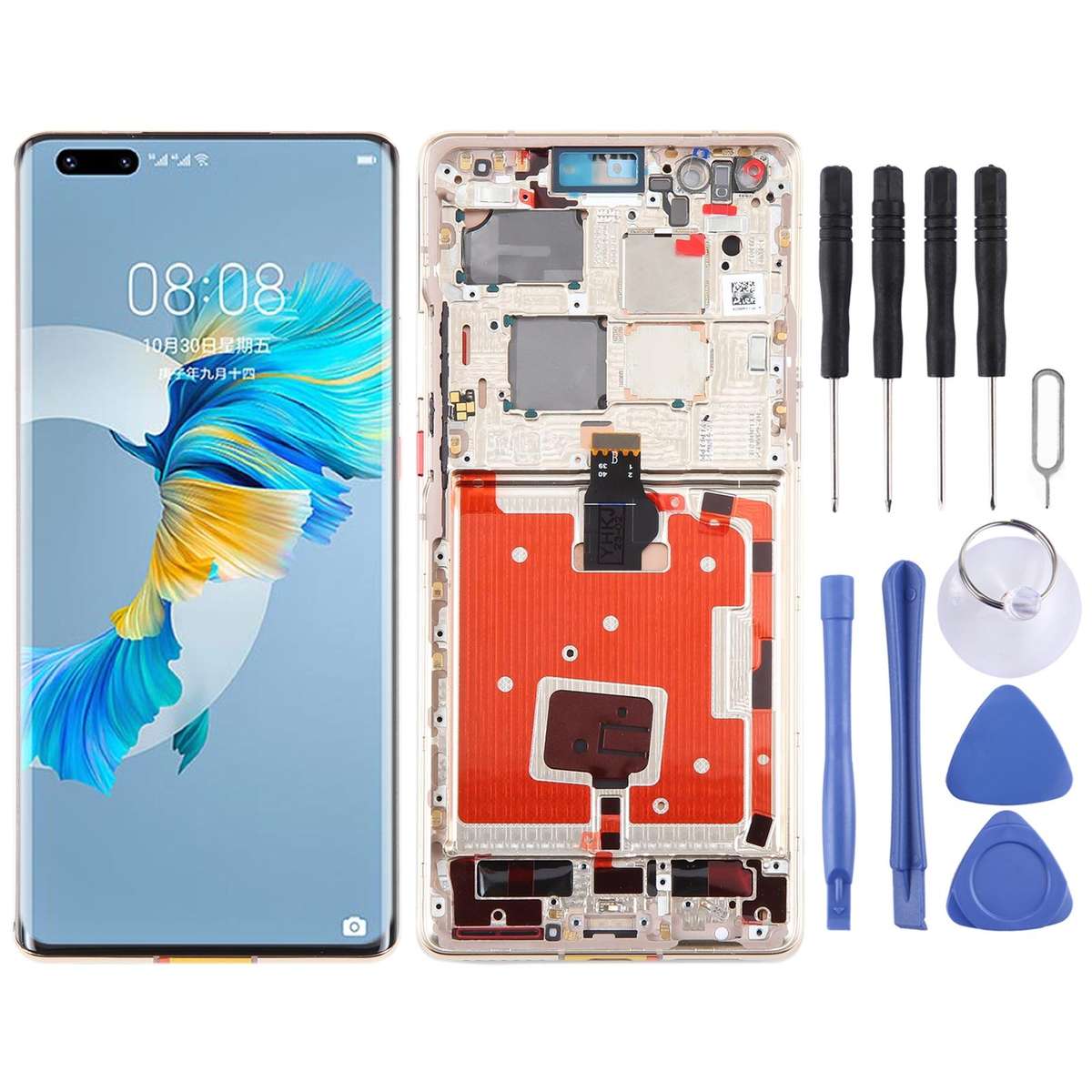 Original LCD Screen for Huawei Mate 40 Pro Digitizer Full Assembly with Frame(Black)