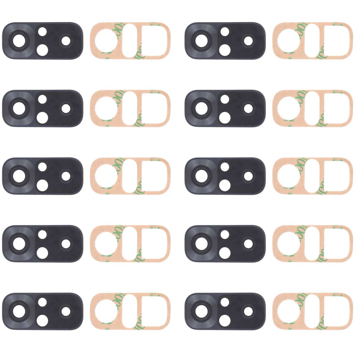 10 PCS Back Camera Lens for Xiaomi Redmi Note 10 4G M2101K7AI M2101K7AG(Silver)